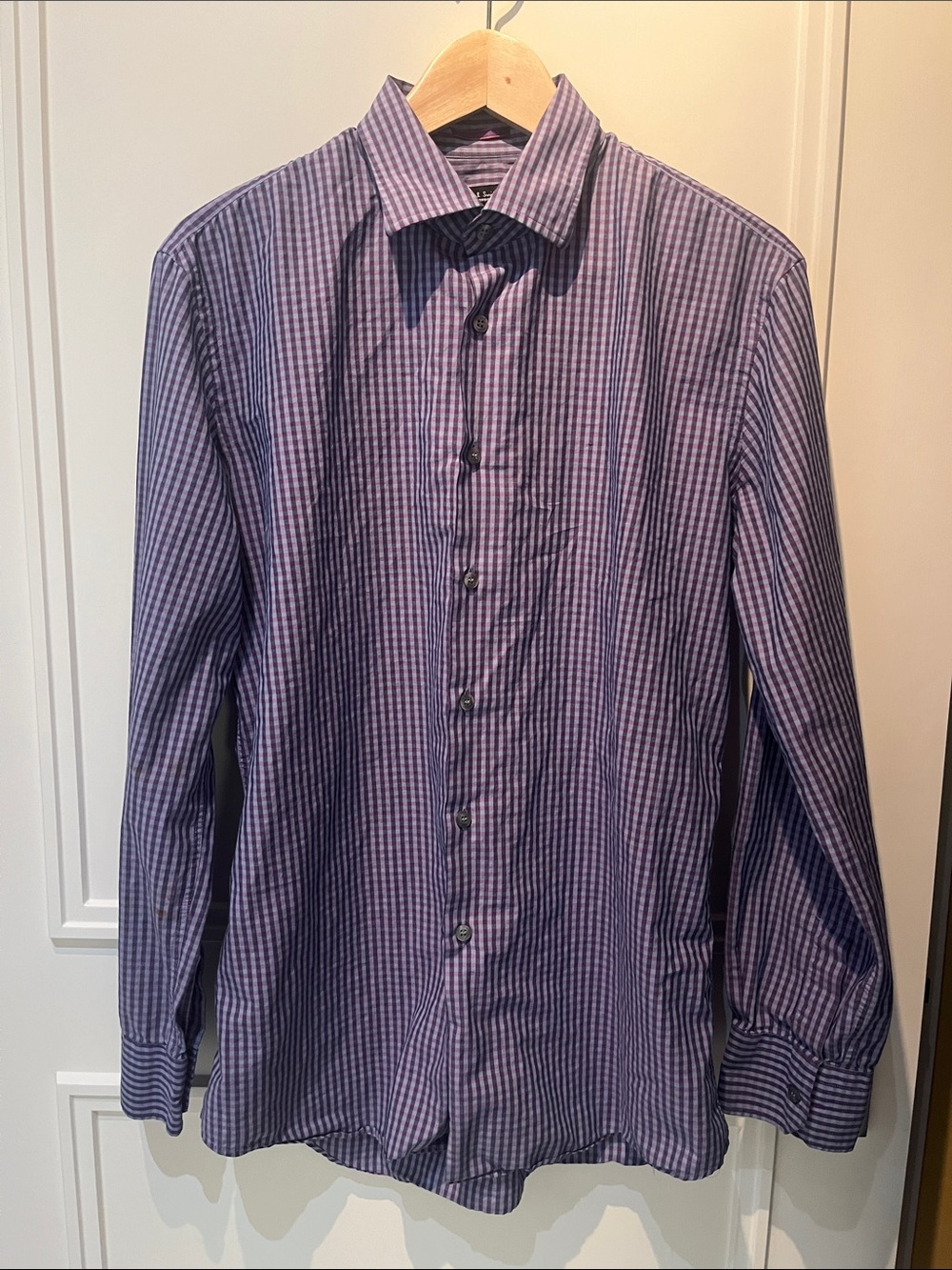 Paul Smith London Men's Blue & Purple Gingham Dress Shirt - Slim Fit Sz 15.5/39
